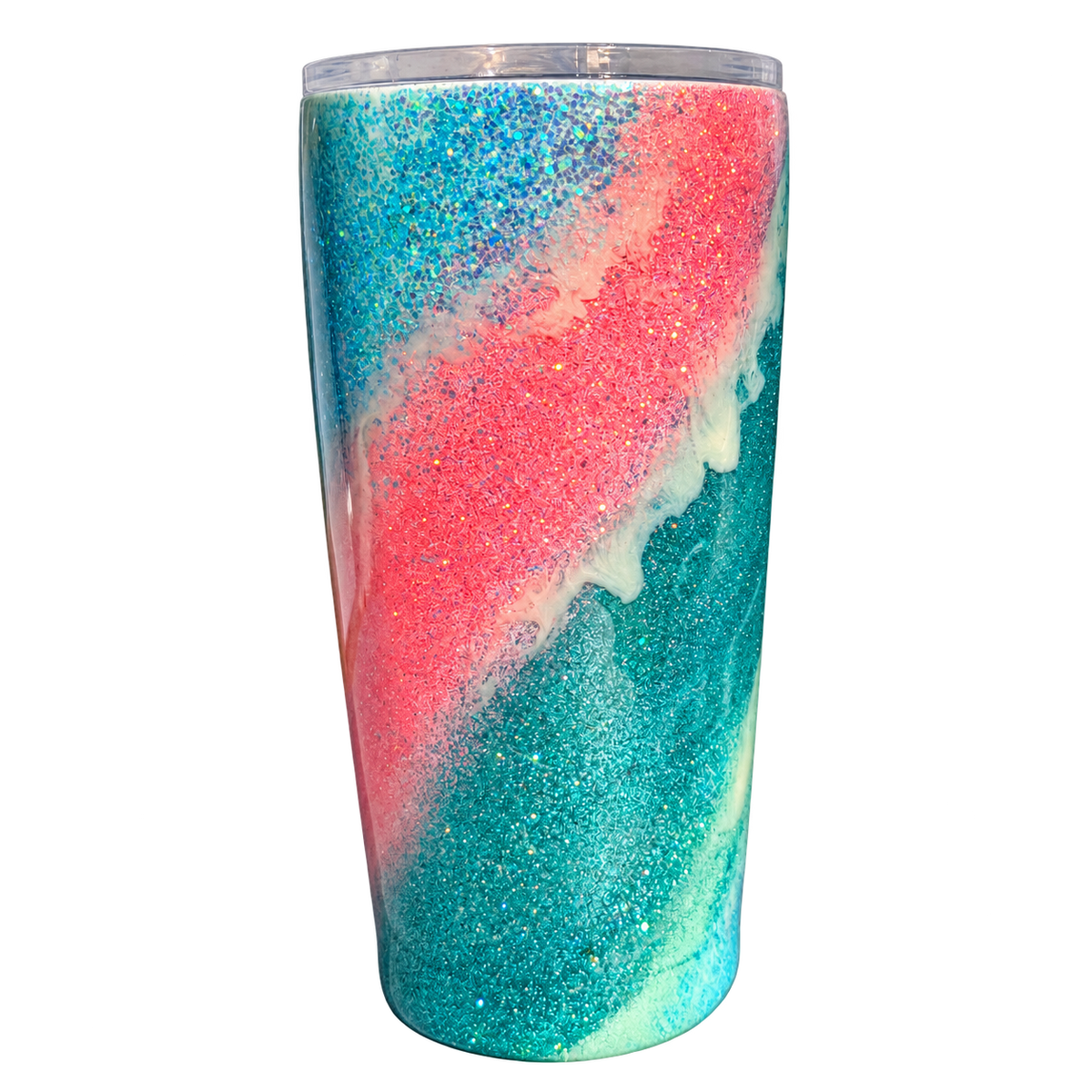 Hand-Painted “Weekends Are for Dock Diving” Glitter Tumbler