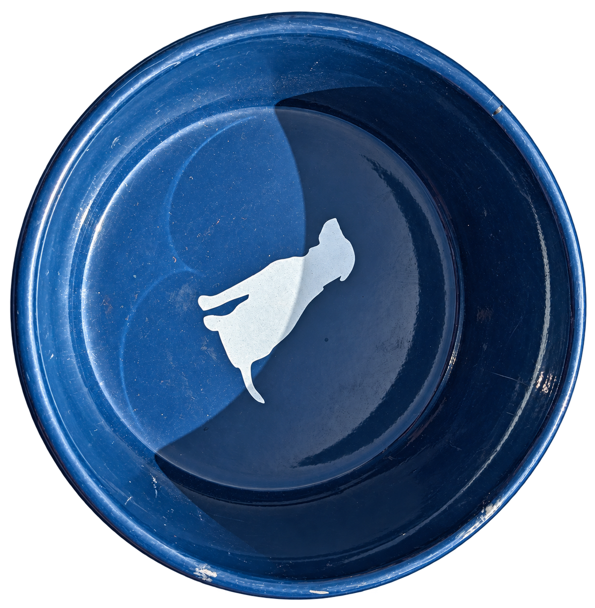 Hand-Painted Dog Bowl — Forest & Ocean Marble, alternate view