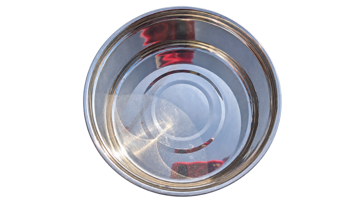 Hand-Painted Dog Bowl — Pink Floral Marble, alternate view
