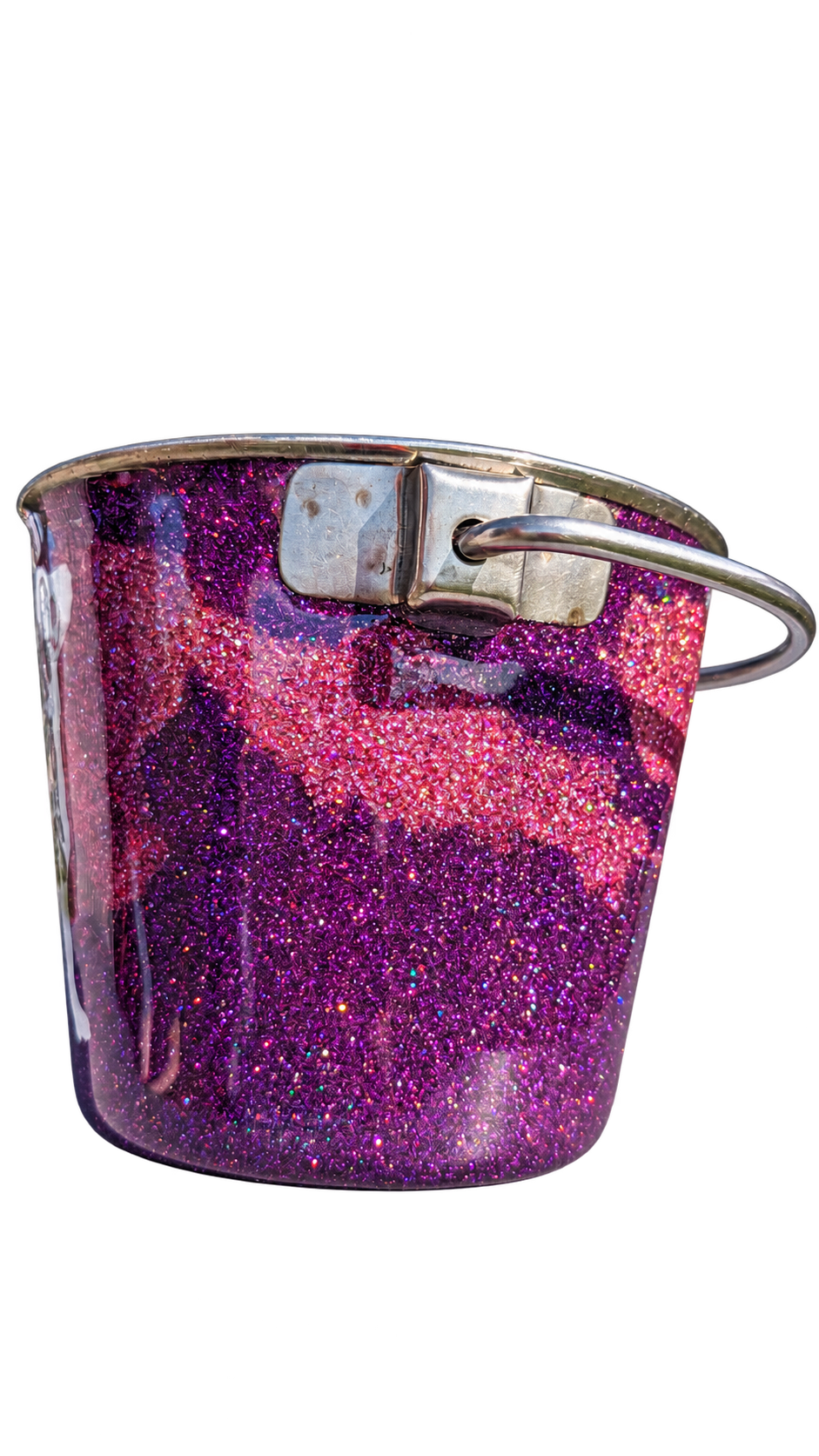 Hand-Decorated Dog Water Bucket — Life Is Better With Dogs, Purple, alternate view